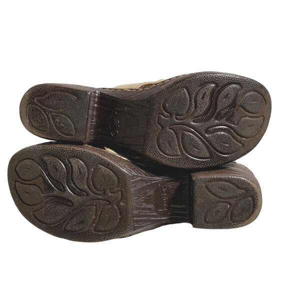 BOC‎ Born Shoes Womens 9 M Lyza Tan Canvas Adjustable Slingback Block Heel Mules - Picture 6 of 9